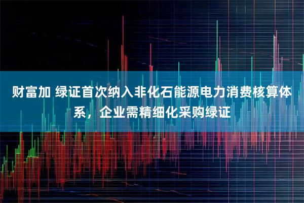 财富加 绿证首次纳入非化石能源电力消费核算体系，企业需精细化采购绿证